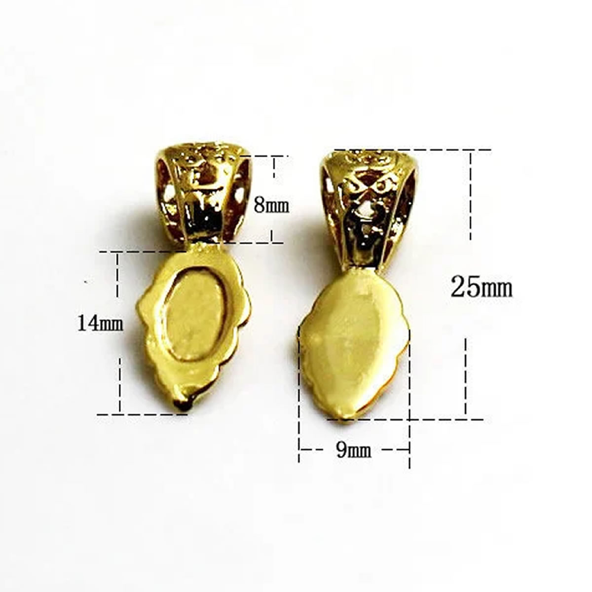 Lead & Nickel Free Brass Charm Pendant Bail Teardrop Available in Multiple Colors ID#3037