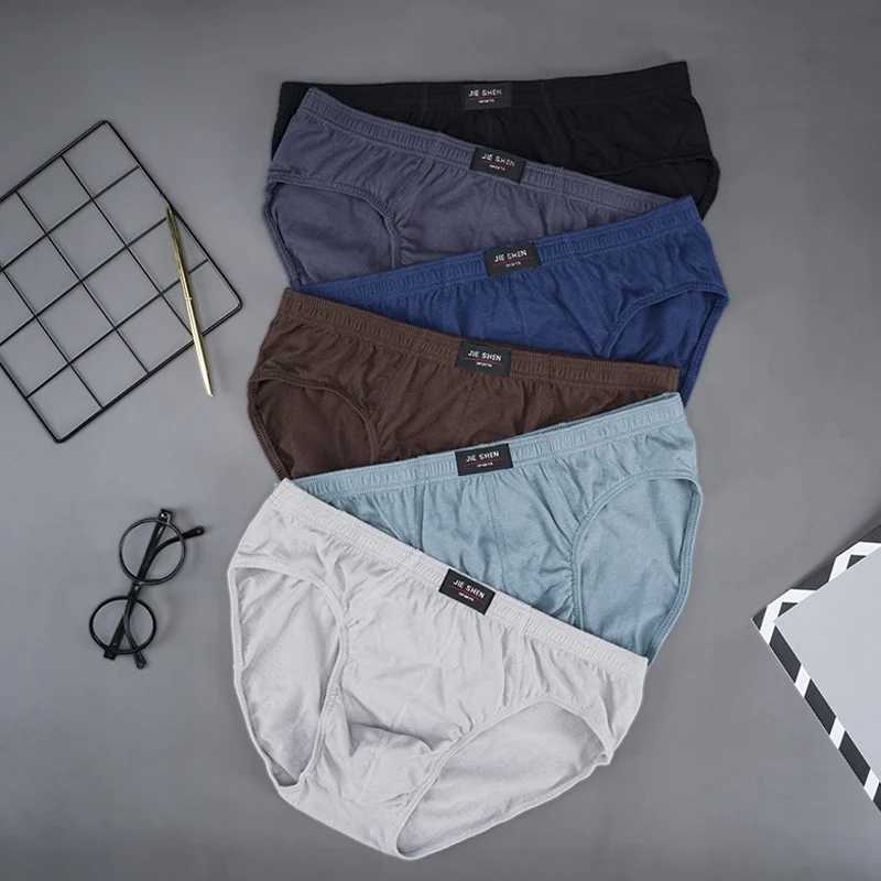 4 pieces/batch of mens 100% cotton breathable underwear comfortable mens underwear size Xl-5xl underwear X241207