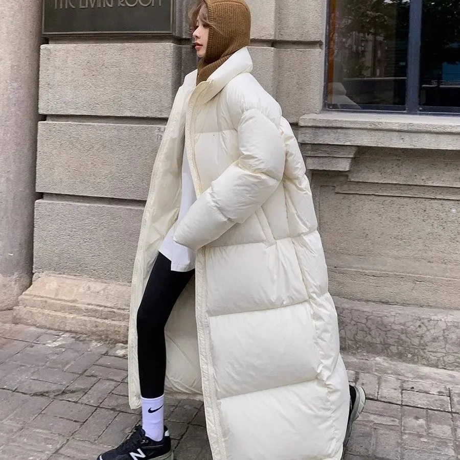 Korean Version Of The Long Cotton-Padded Jacket 2025 New Super-Long Over-The-Knee Thick Warm Couple Women's Winter Coat