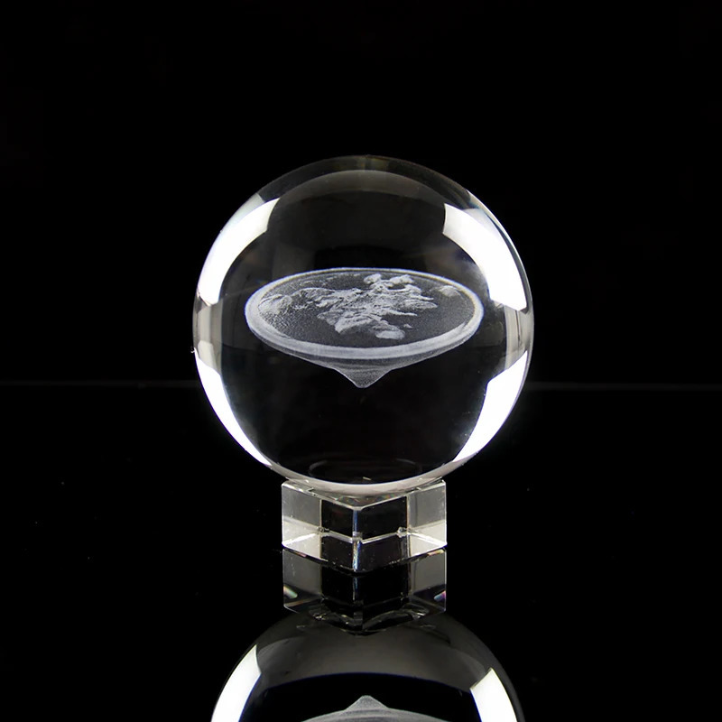 Flat Earth Model Crystal Ball with Colorful LED Base Night Light Souvenir Birthday Gift Office Home Decoration 241206