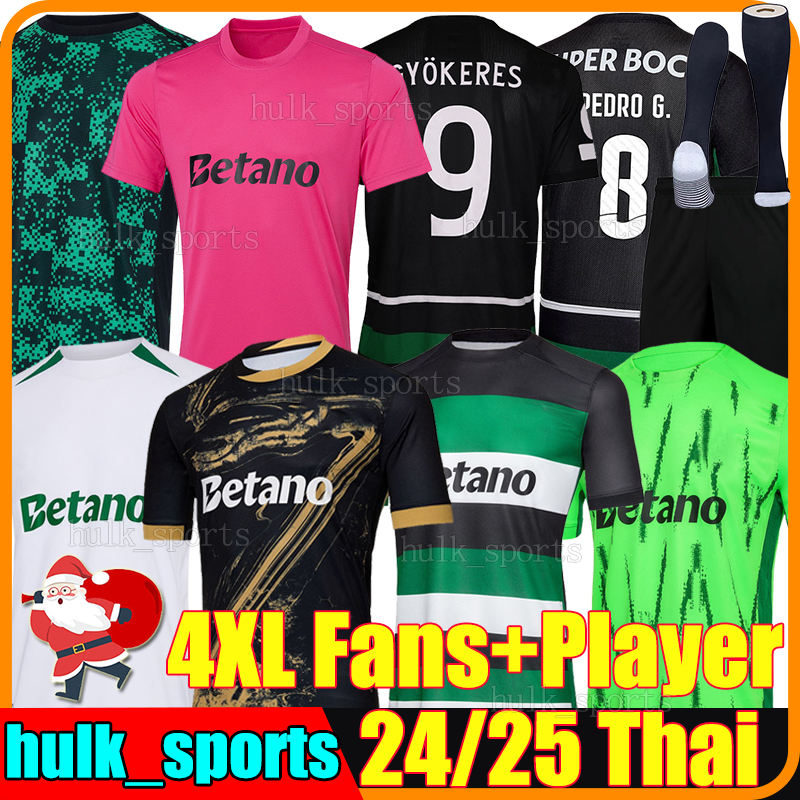 4XL Sporting CP 24/25 Lisbons 3rd soccer jerseys Lisboa GYOKERES Jovane Sarabia Vietto COATES ACUNA HJULMAND football shirts retro 2001 03 men kids kits socks set