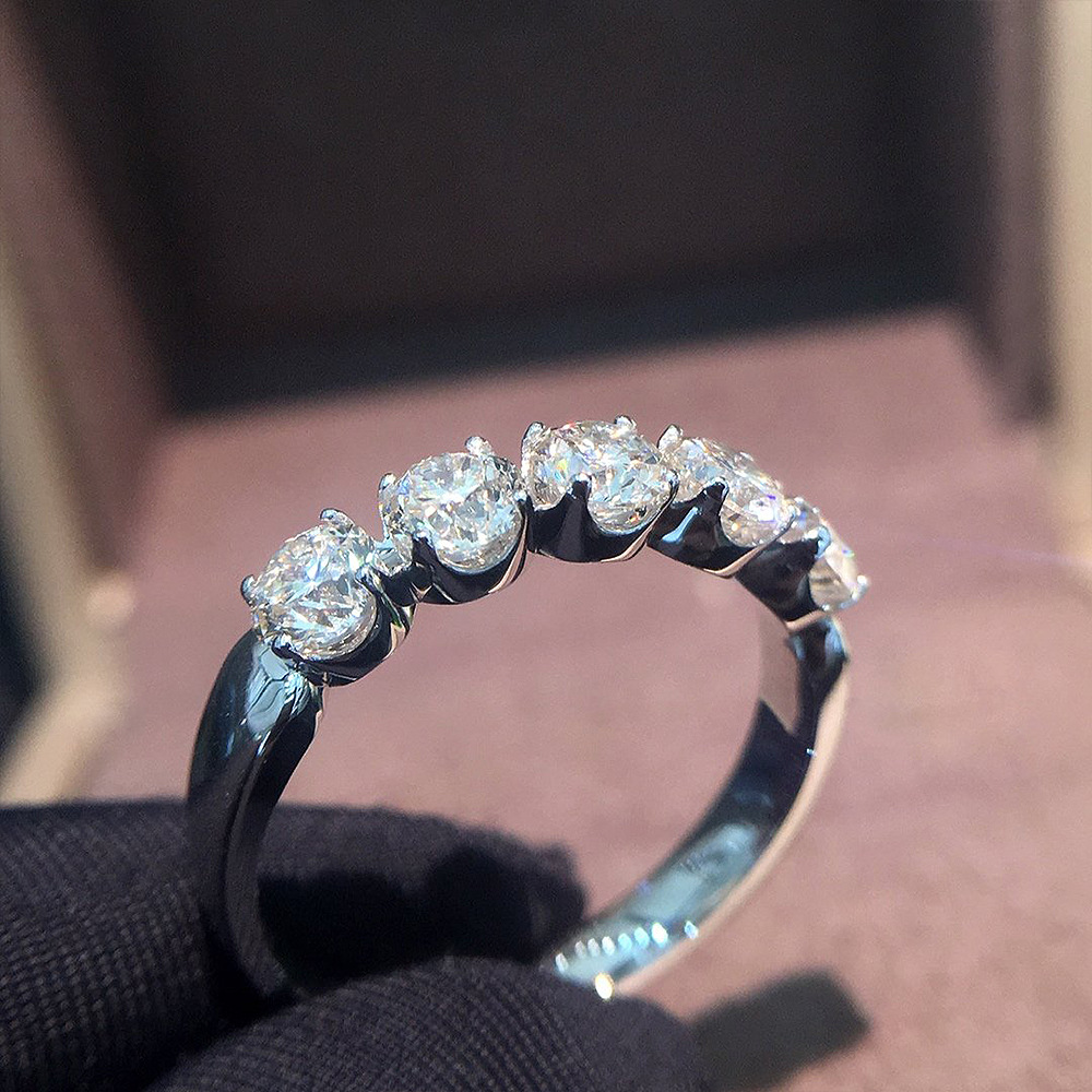 Choucong Gorgeous Wedding Rings Luxury Jewelry 925 Sterling Silver Fill Round Cut White 5A Cuibic Zircon CZ Diamond Party Women Engagement Band Ring G