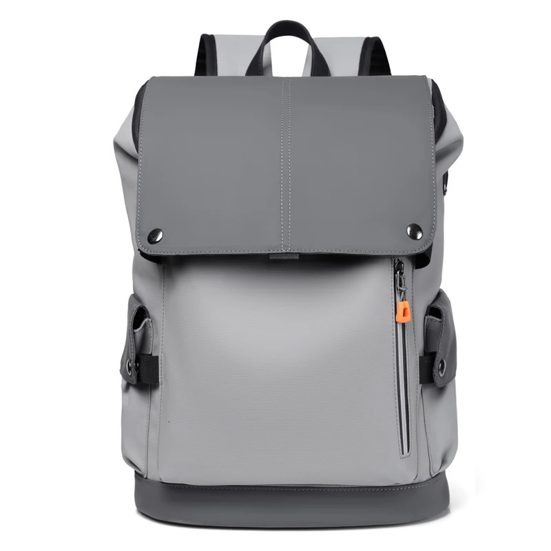High quality PU leather waterproof mens laptop backpack large computer backpack business city mens backpack USB charging 241206