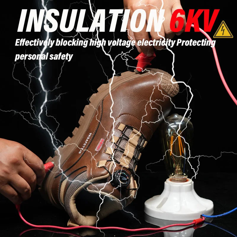 Insulated 6KV work safety shoes mens waterproof work sports shoes must not be damaged to protect mens safety boots size 47 48 241205