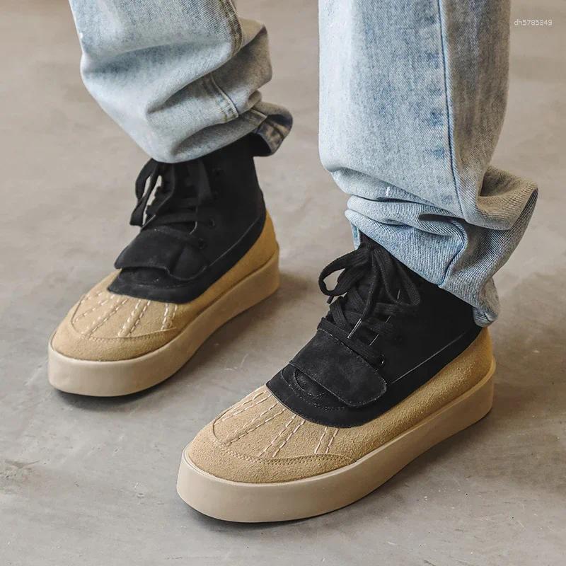 Skate Lace Up Casual Shoes Sneakers Men High Top Canvas Man Vulcanized Retro rendy Walking Shoes Versatile Streetwear Daily Footwear
