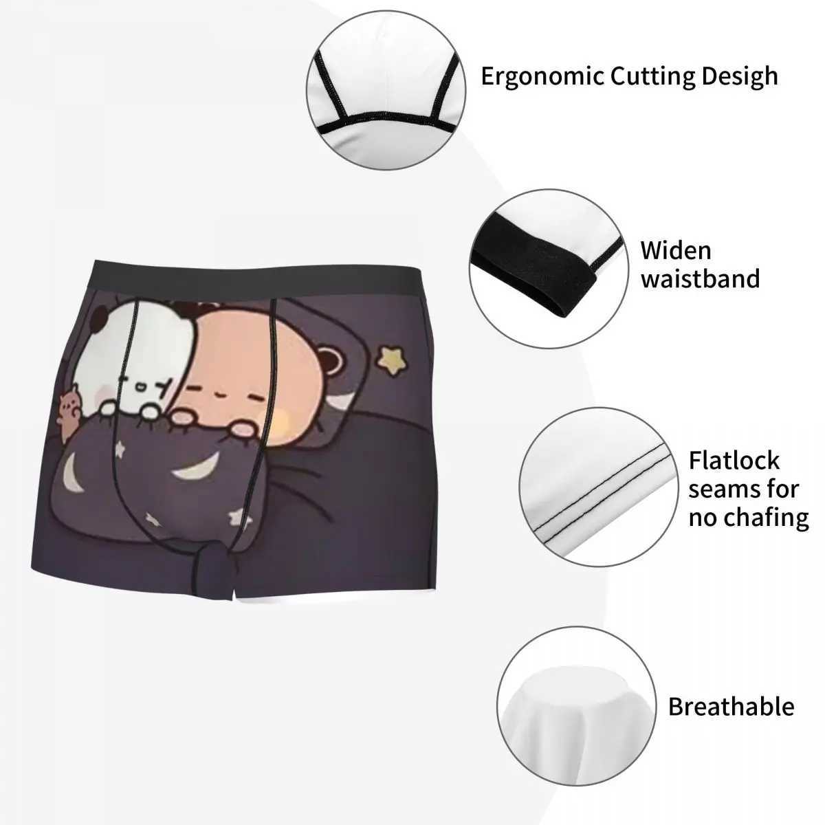 Sleeping boy boxing underwear Bubu Dudu cartoon high breathable underwear high-quality printed shorts birthday gift X241207