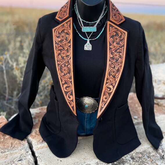 European and American printed women's top small suit jacket 2024 new casual fashion trend clothing