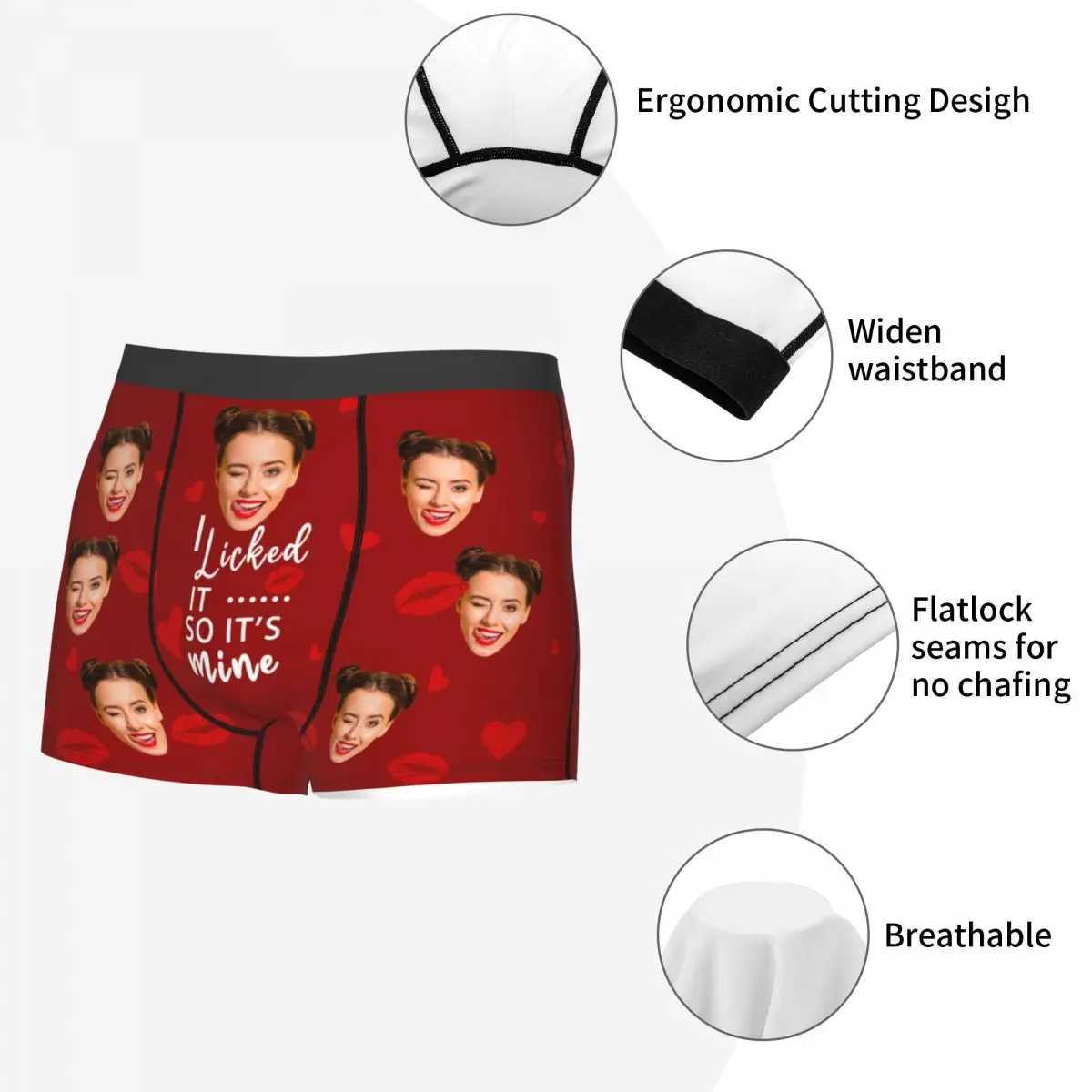 Mens Customized Christmas Gifts Mens Boxing Underwear Fun Facial Photos Personalized Underwear Boxer Briefing Gag Mens Gifts X241207