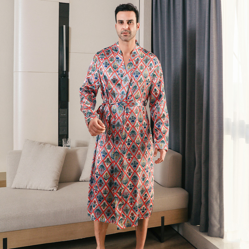 2025 Designer s new men s fashion long sleeved pajamas pajamas spring and autumn styles youth bathrobes casual home wear
