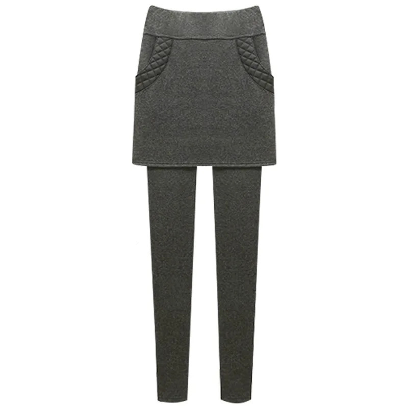 M-6XL Plus size velvet thick winter warm wool leg womens coat fake two-piece high waist push up legion 241206