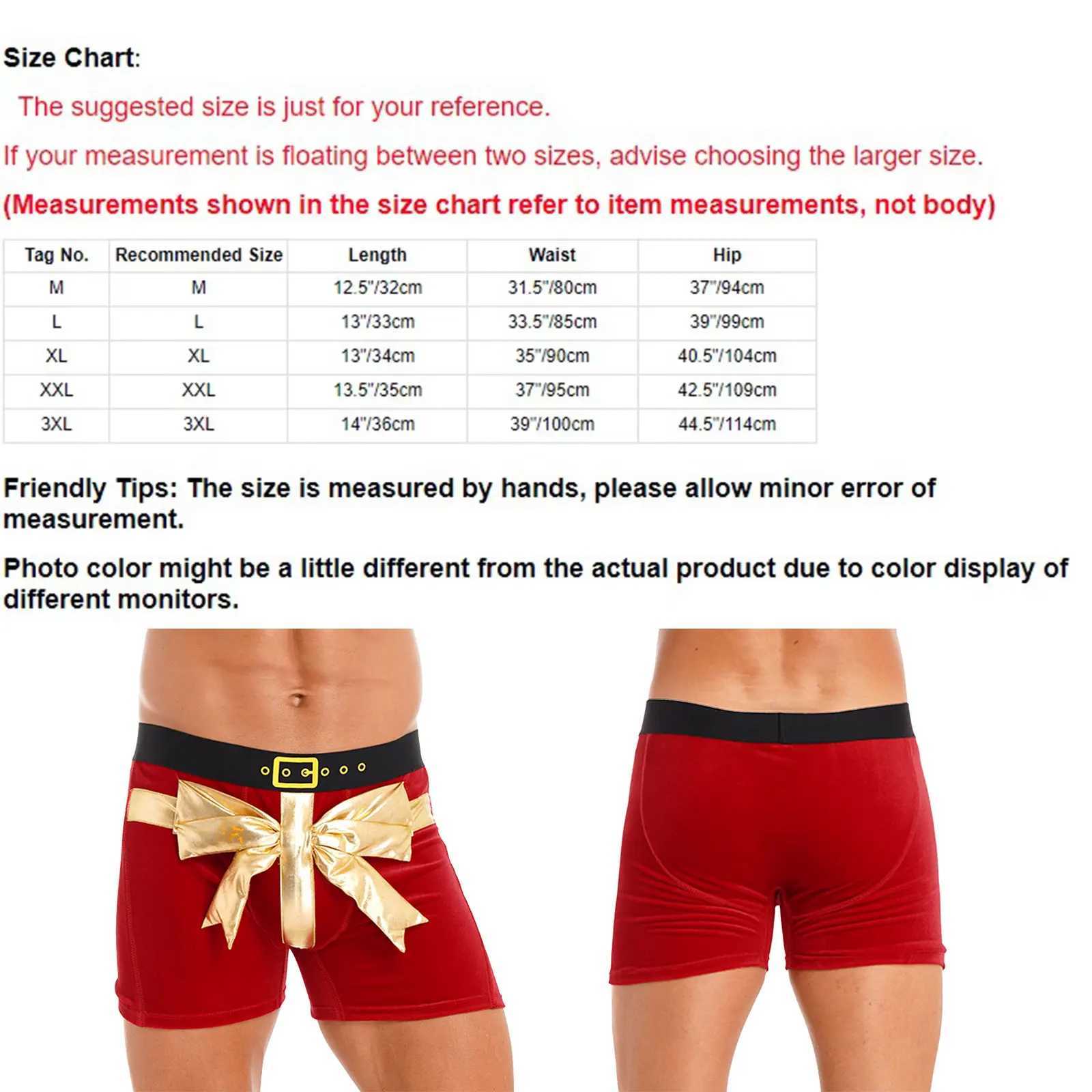 Mens Bow Velvet Boxer Briefing Christmas Holiday Santa Claus Theme Party Costume Fun Wide Elastic Belt Shorts Underwear X241207