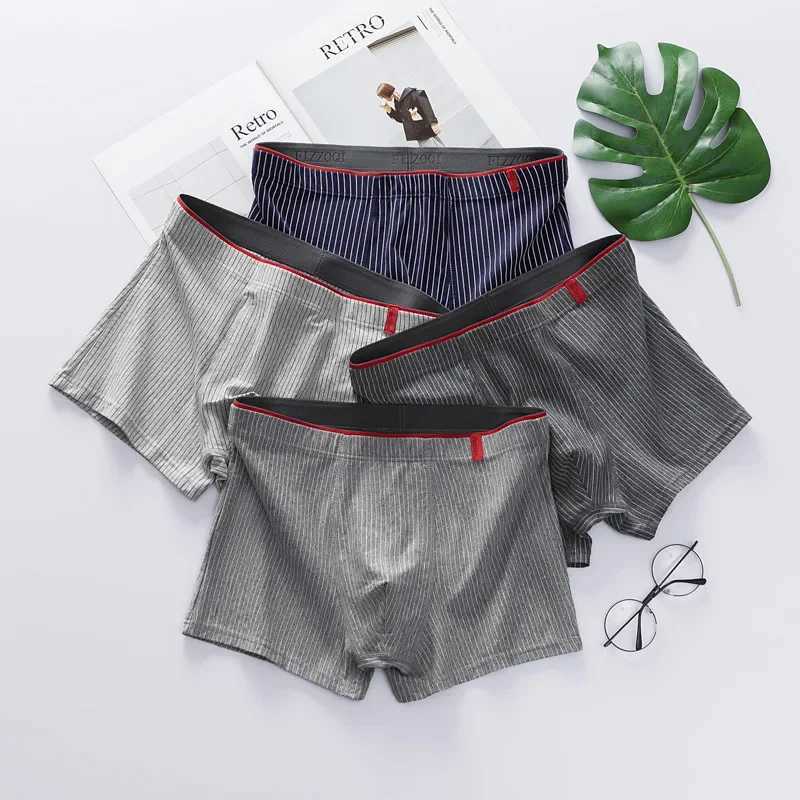 Mens Underwear Fashion Mens Boxing Sexy Oft Breathable Underwear Mens Comfortable Underwear L-4XL Underwear Striped Mens Underwear X241207
