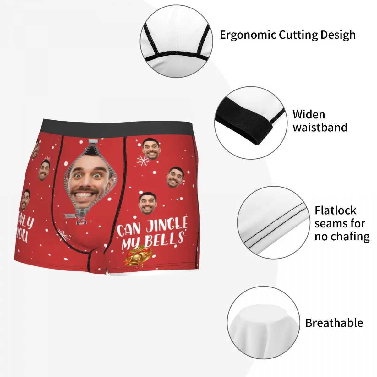 Mens Christmas Gift Customization Facial Boxing Personalized Photo Underwear Design Boyfriend Husband Birthday Boxing Underwear X241207