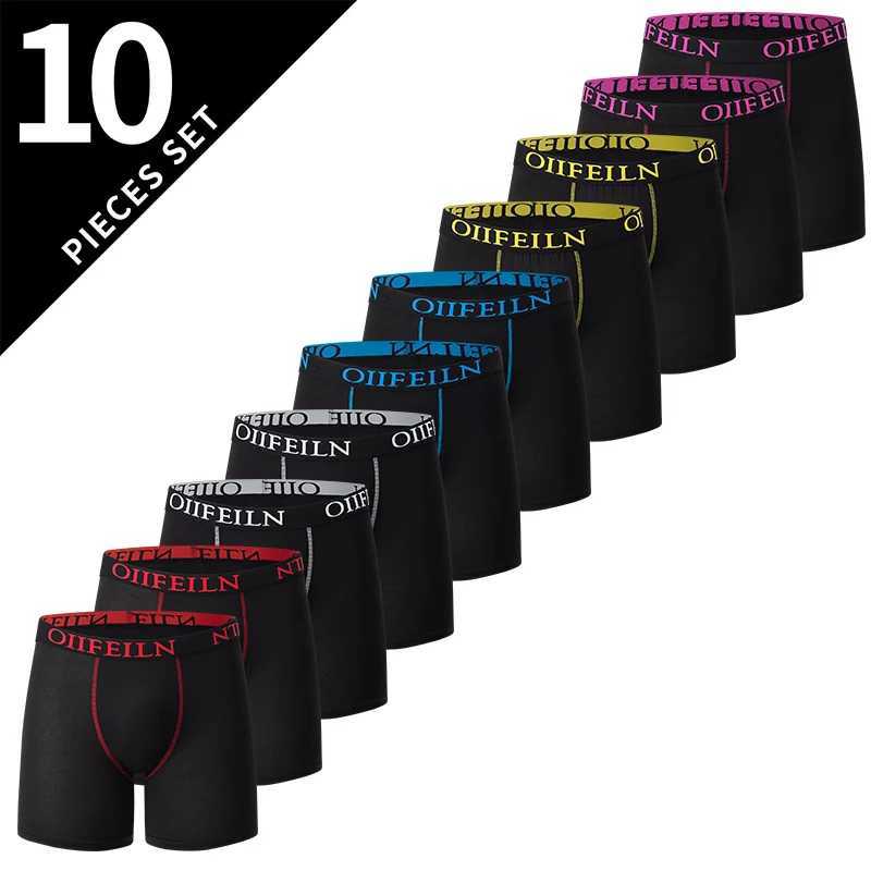5/10 bags of fashionable mens long underwear casual mens sports shorts comfortable and breathable elastic shorts underwear X241207