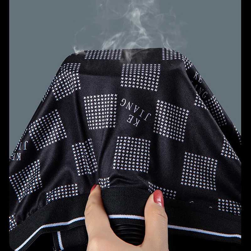 8 pieces of mens underwear ice silk mens underwear breathable mens boxer printed underwear comfortable elastic shorts L-6XL X241207