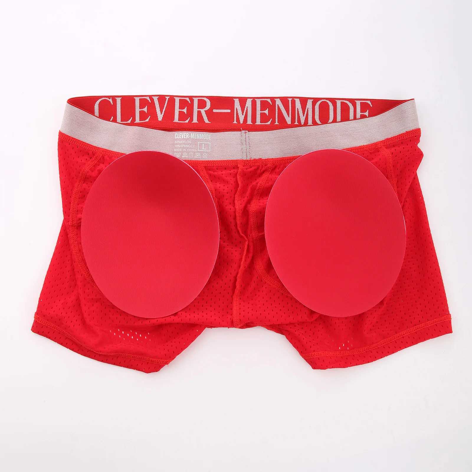 Mens Trunks Mesh Enhancement Buttocks Boxers Ruffle Fake Buttocks Underwear Padded Sponge Underwear Mens Underwear X241207