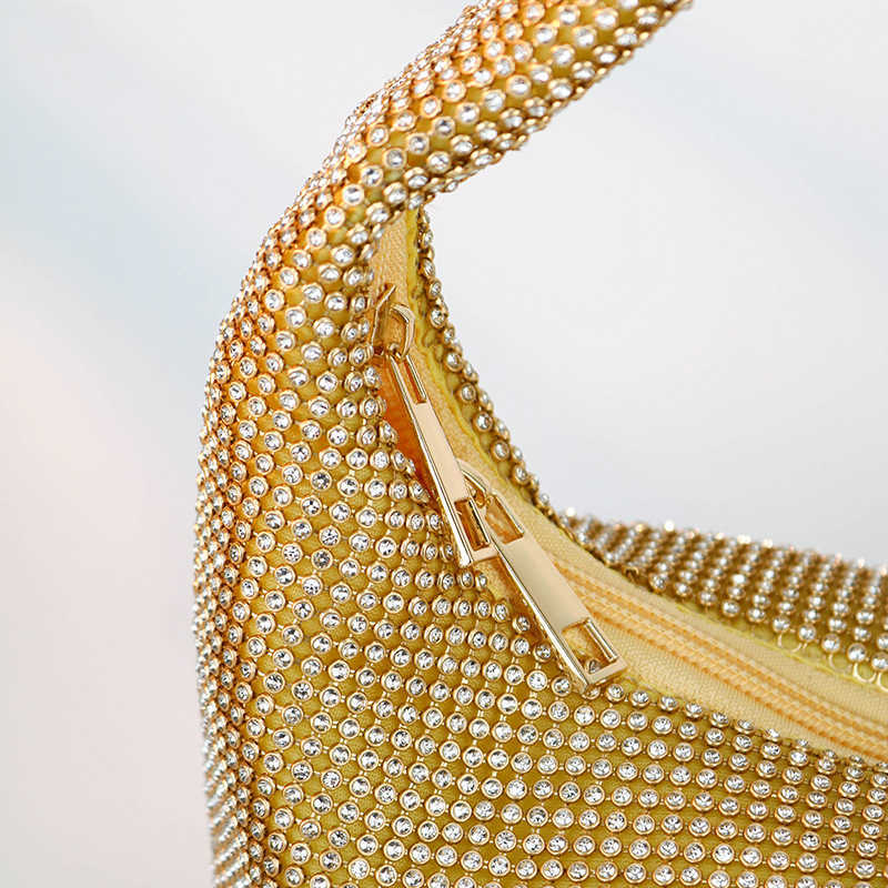 Clutch Bag Large Capacity Handbag Armpit Bag Dinner Bag Womens Bag Rhinestone New Atmospheric Shoulder Bag Makeup Bag 240920