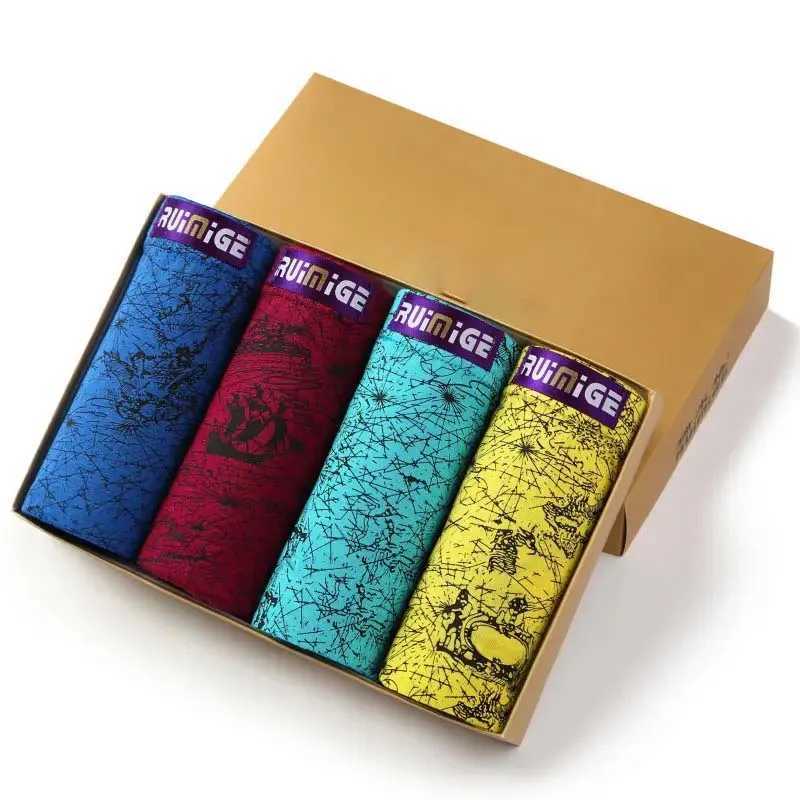 8 pieces of mens boxing underwear Modal underwear Comfortable stretch wide boxing underwear Plus size XXXL mens underwear boxing shorts X241207