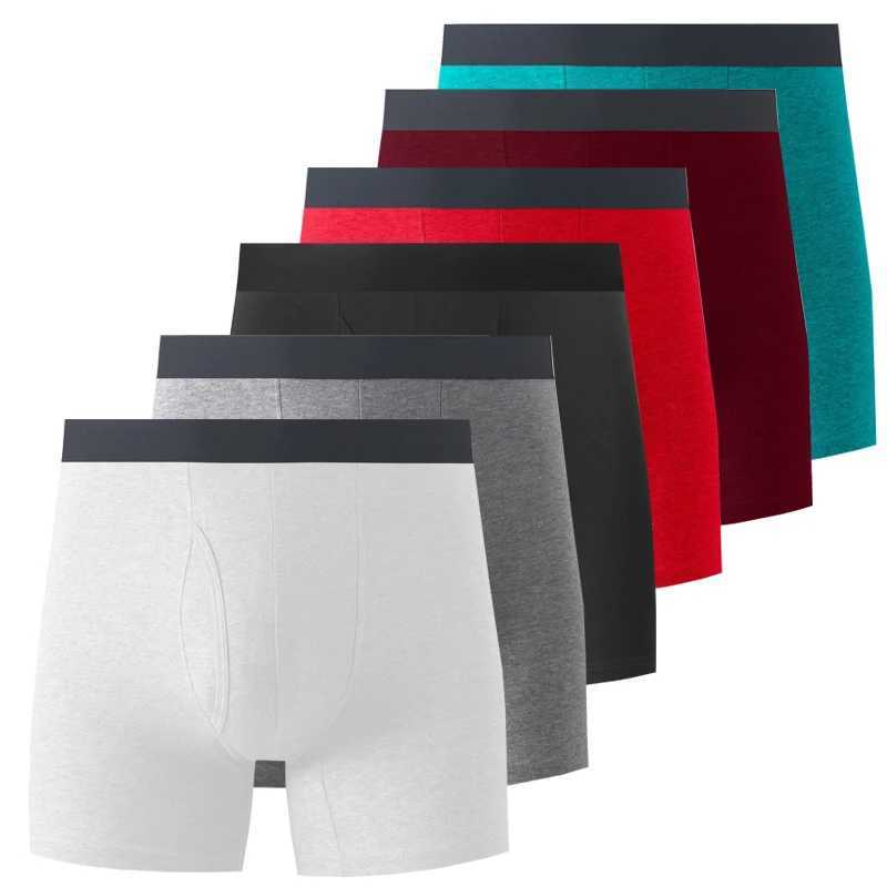 1 piece of mens medium length boxing shorts underwear cotton mens underwear long sleeved wear-resistant leg plus size mens underwear shorts X241207