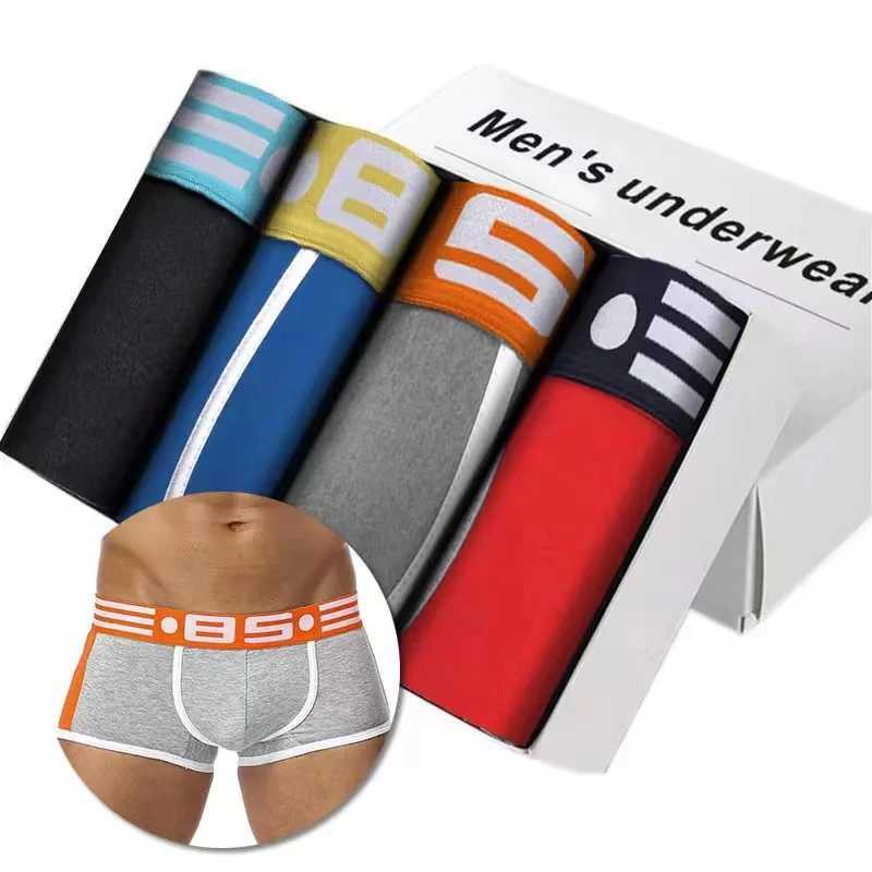 4-piece/batch mens boxing shorts cotton mens underwear Cueca sexy boxing mens underwear sports breathable mens underwear set X241207