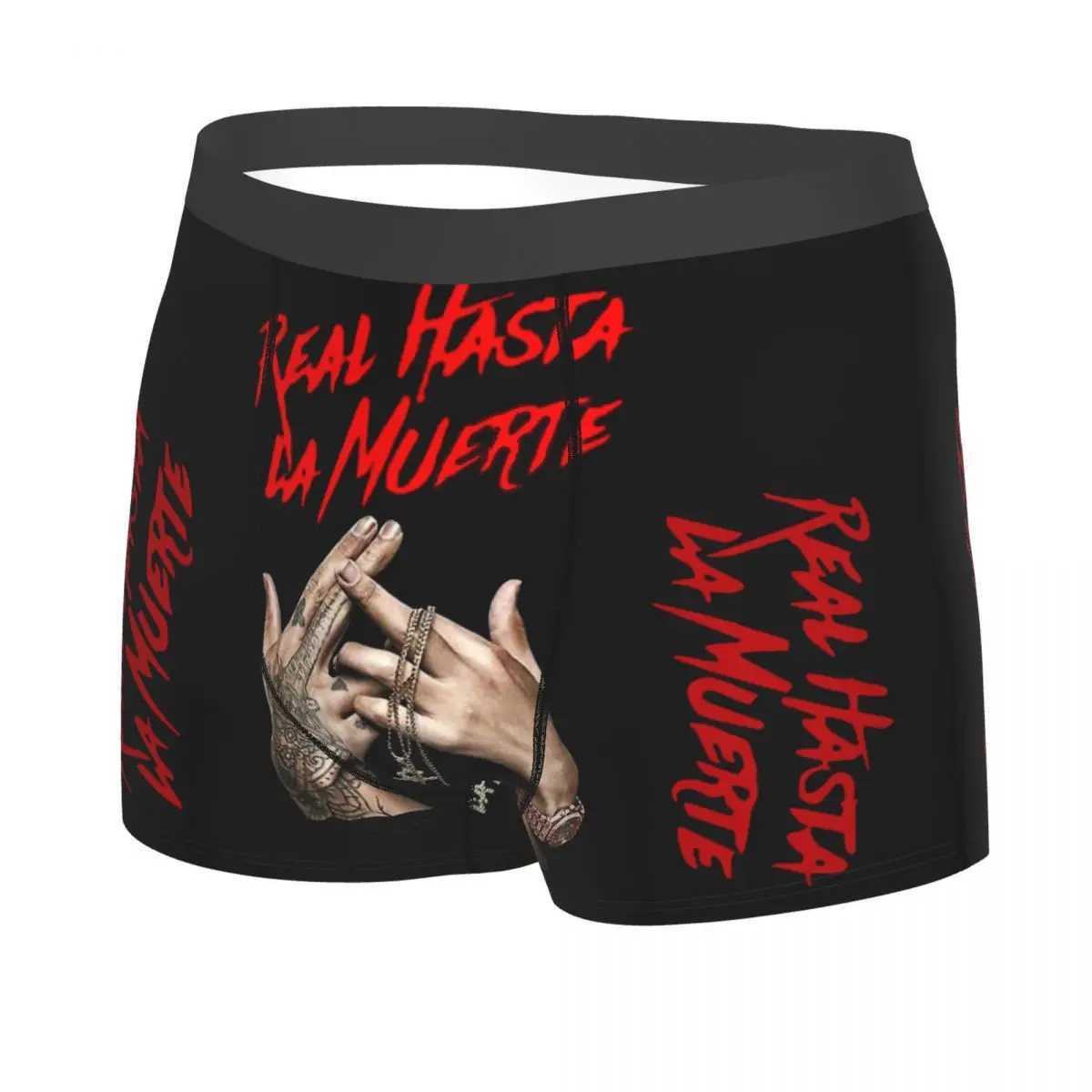 Real Hasta La Muerte Anuel Trap Reggae Mens Boxing Underwear High Quality Printed Shorts Gift Creativity X241207