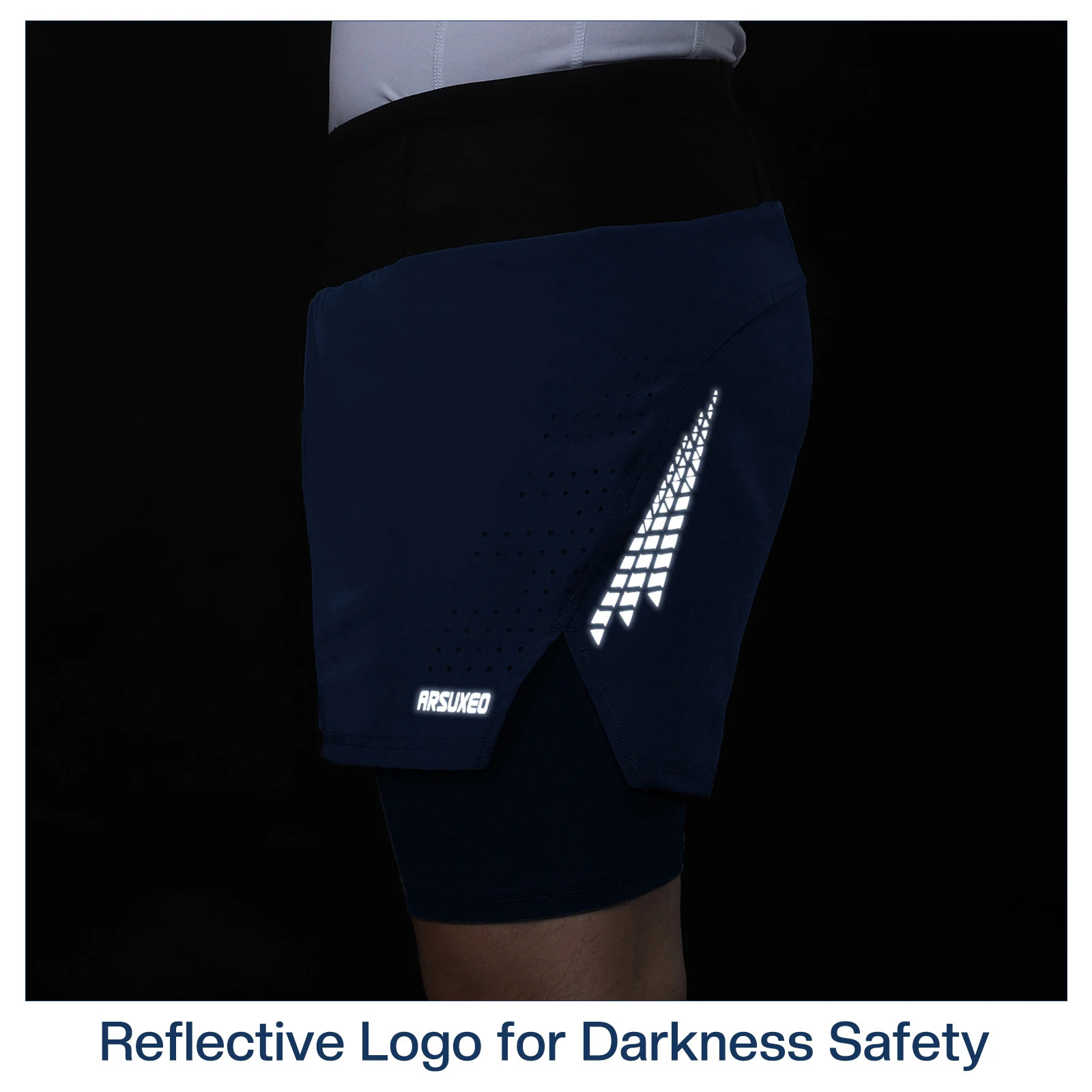 ARLUXEO Mens Trail Running Shorts Sweatshirt 2-in-1 Package Pocket Gym Training and Exercise Shorts B233 241206