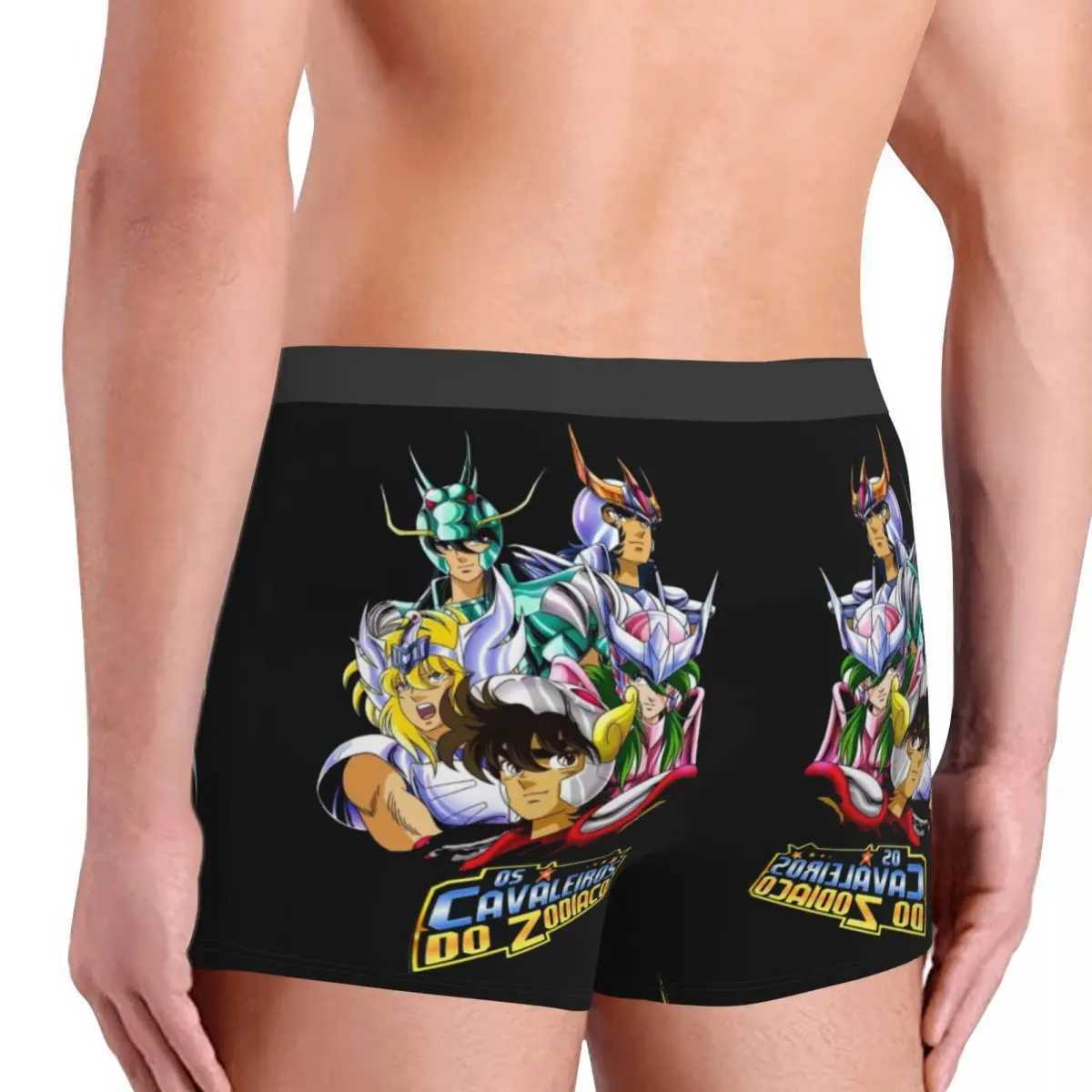 Saint Seiya Knights of the Zodiac Boxer Shorts for Men 3D Printed Cartoon Underwear X241207