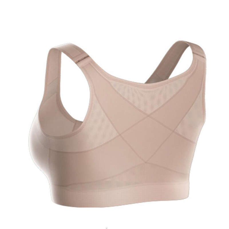 Front button gathering without steel ring corrective bra, running yoga women's sports vest wholesale 2024 new style, chic and elegant clothing