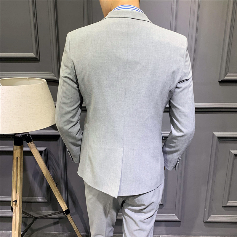 M1114 New Men's Suit Groom and Best Man Dress Set Korean Slim Fashion