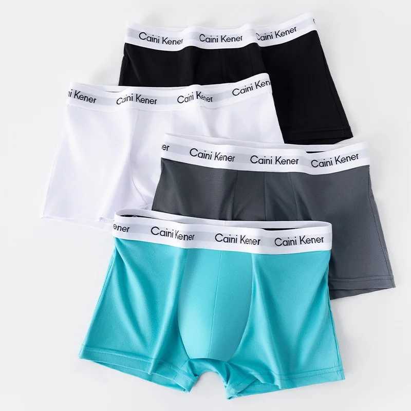 5 pieces/batch mens shorts brand underwear solid color sexy boxing shorts breathable and comfortable high elasticity soft mens underwear L-3XL X241207