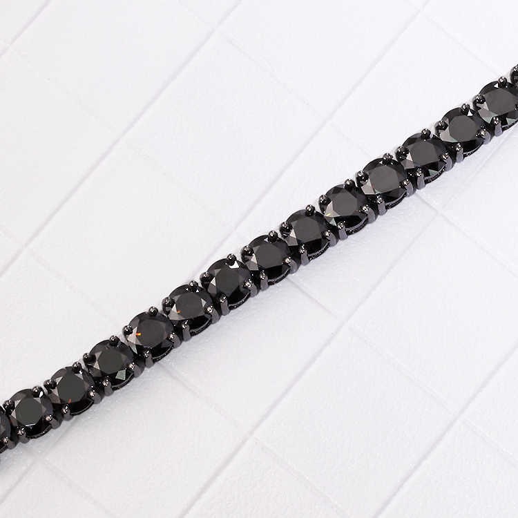 factory price black moissanite bracelet 6mm wide sterling silver 925 tennis chain necklace and bracelet