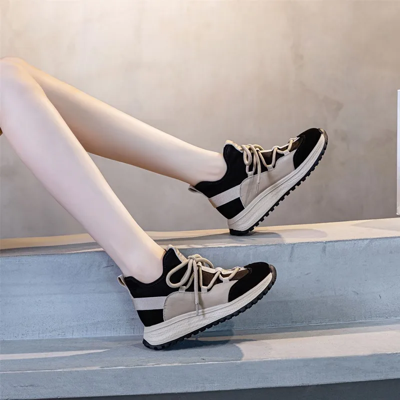 AIYUQI Women's Sneakers Retro Genuine Leather Forrest Gump Shoes Women's Platform German Training Shoes Women