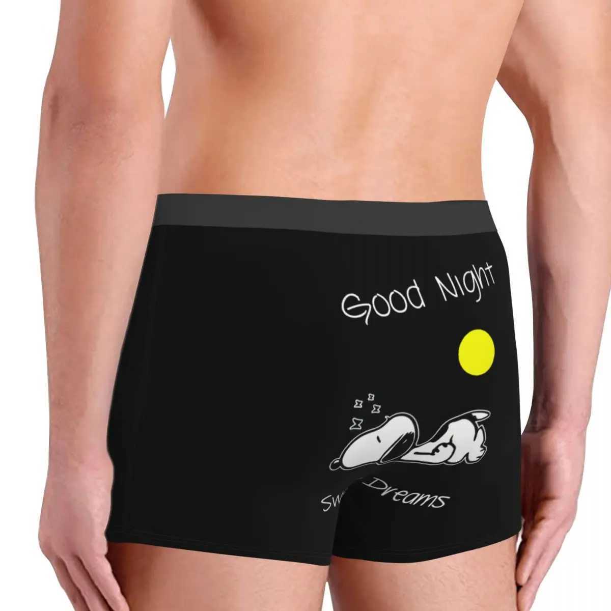 Customized S-Snoopys Mens Breathable Cartoon Boxing Underwear Shorts Mens Soft Underwear X241207