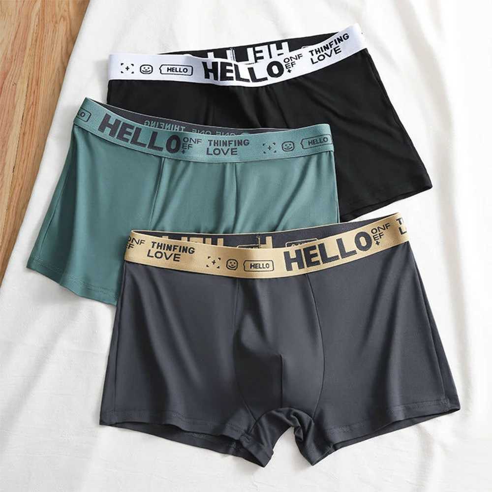 5 pieces of mens underwear breathable mens boxing shorts mens underwear mens underwear solid color underwear boxing shorts X241207