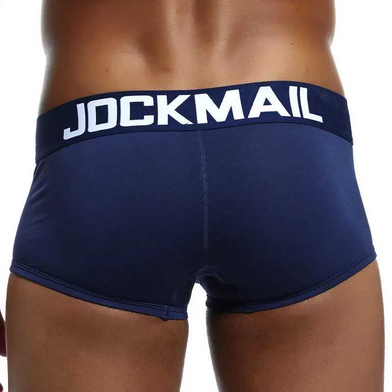 JOCKMAIL high-quality cotton mens underwear fashionable low waist plus size boxer shorts solid color belt mens underwear X241207