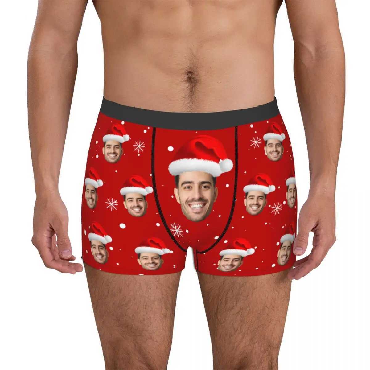 Christmas Gift Customization Facial Boxing Mens Gift Personalized Photo Underwear Design Boyfriend Birthday Boxing Underwear X241207