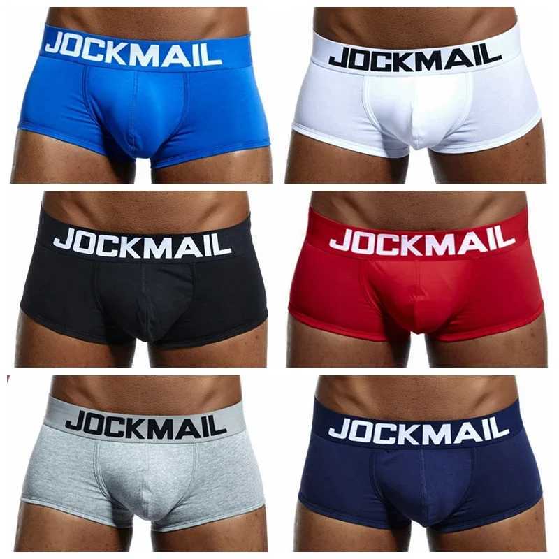 JOCKMAIL high-quality cotton mens underwear fashionable low waist plus size boxer shorts solid color belt mens underwear X241207