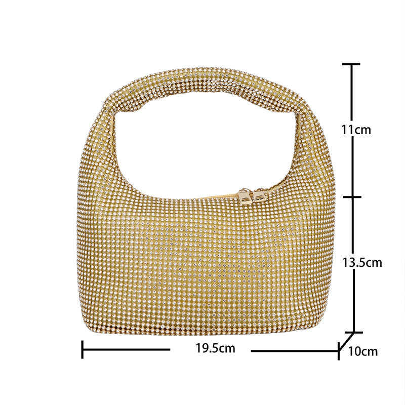 Clutch Bag Large Capacity Handbag Armpit Bag Dinner Bag Womens Bag Rhinestone New Atmospheric Shoulder Bag Makeup Bag 240920