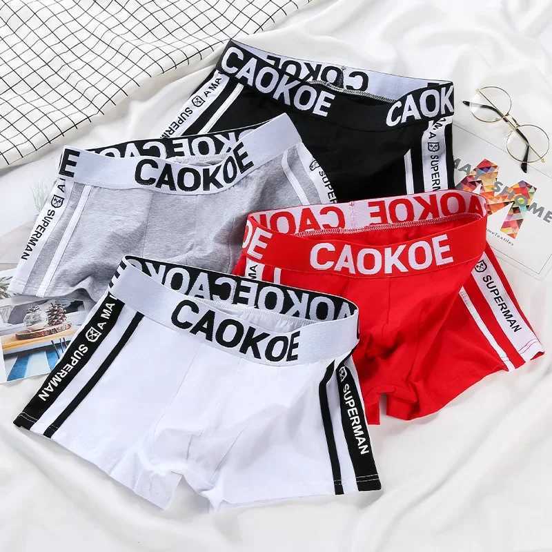 2024 Fashion Mens Underwear Boxer Elasticity Solid Shorts Brand Shorts Underwear Mens Cotton Breathable Shorts X241207