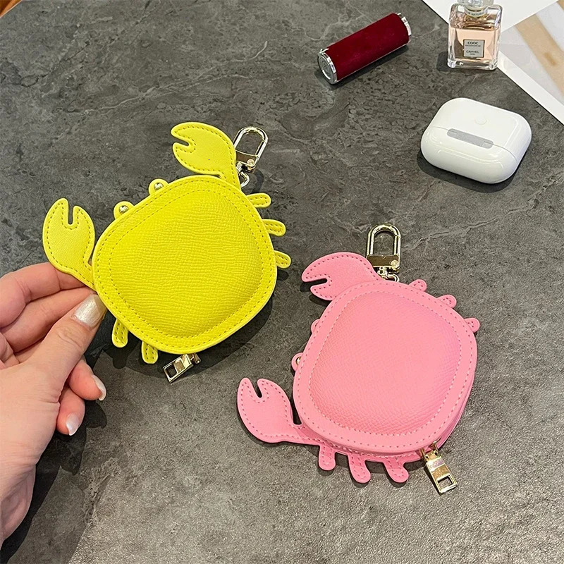 Creative Crab Gift Pendant 2025 Pu Leather Coin Wallet Lipstick Bag Pendant Cute Mini Wallet Keychain Pendant 241205