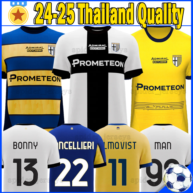 24 25 Parma CHARPENTIER Soccer Jerseys MAN ALMQVIST MIHAILA BERNABE 2024 2025 CANCELLIERI BENEDYCZAK BERNABE HERNANI JR DELPRATO Football Shirts Men Uniforms