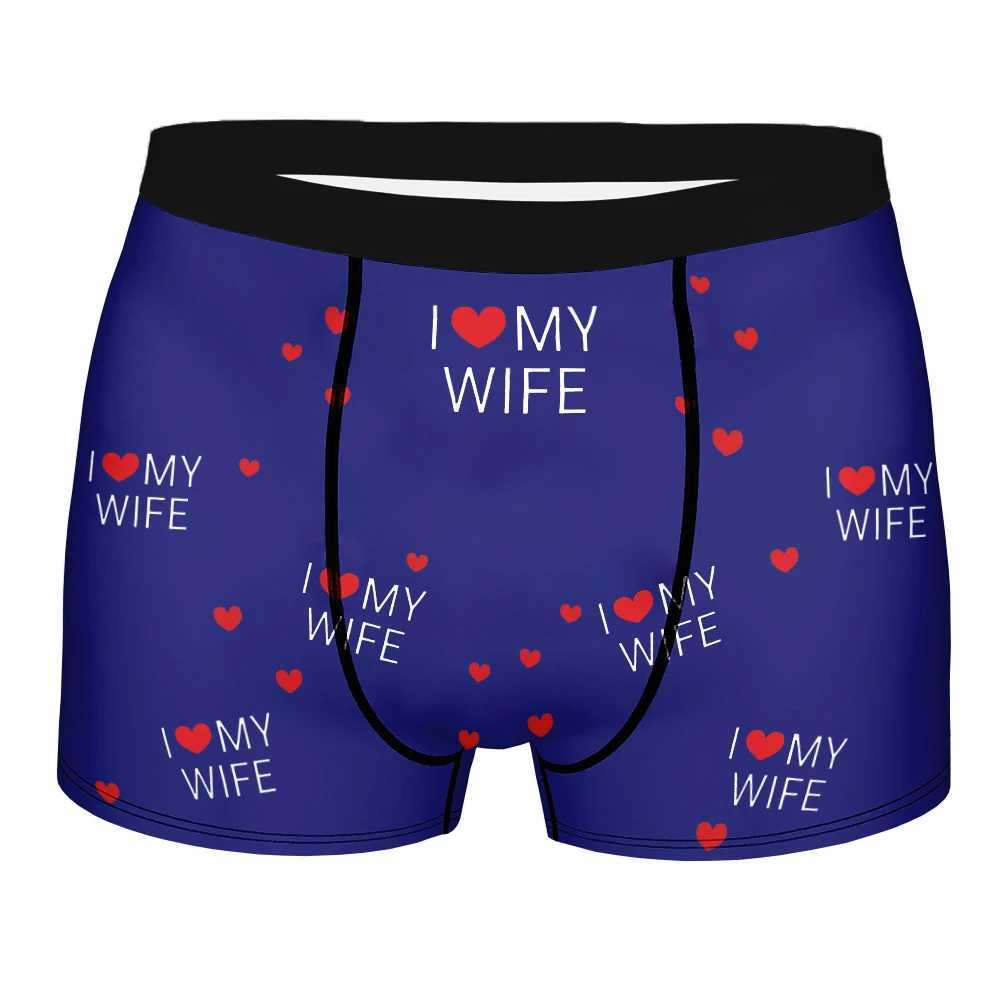 I Love My Wife Boxing Custom Underwear for Men Boyfriend Husband Boxing Underwear with Fun Face Gift Valentines Day X241207