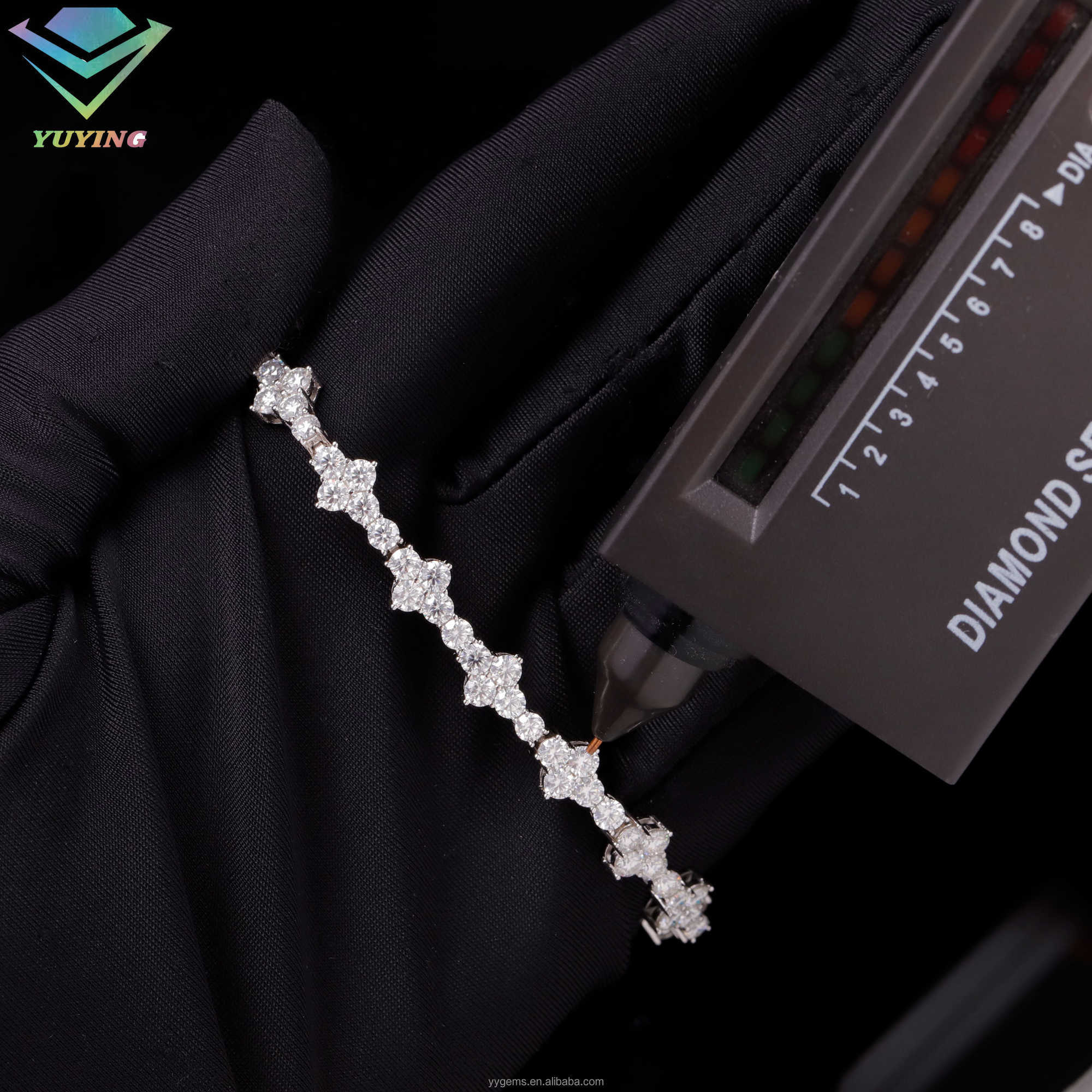 RTS White Gold Plated 7 8 Cross Tennis Chain Bracelet Cuban Chain S925 Silver Fashion Jewelry Men Women Bracelet