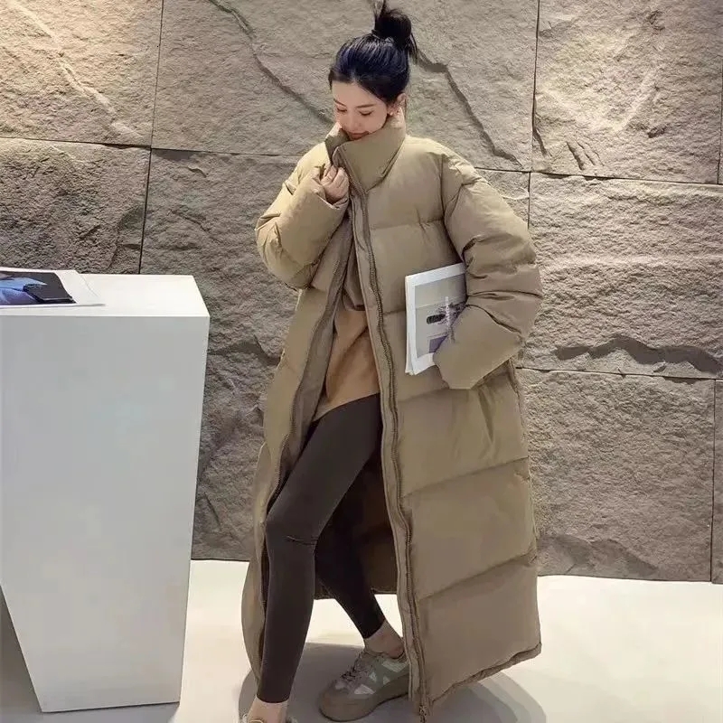 Korean Version Of The Long Cotton-Padded Jacket 2025 New Super-Long Over-The-Knee Thick Warm Couple Women's Winter Coat