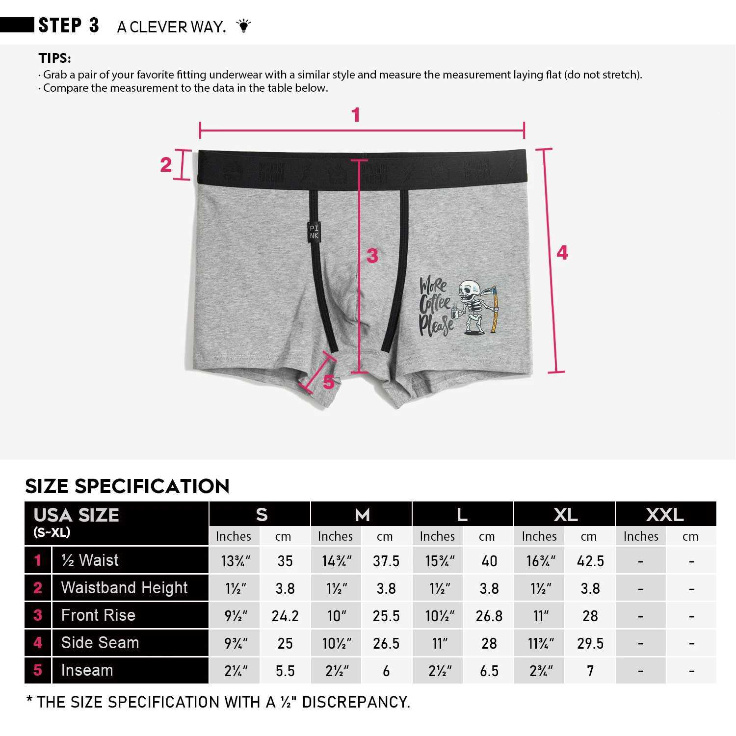 3 pieces of mens boxer dresses PINKHERO 549 innovative printed elastic fashionable comfortable and soft young underwear without rolled Trouser legs X2