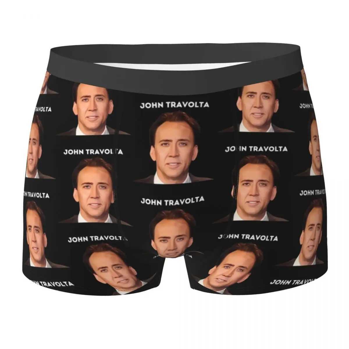 Nicolas Cage Face Underwear John Travolta Mens Underwear Printed Breathable Boxer Shorts High Quality Boxer Briefing Large Size X241207
