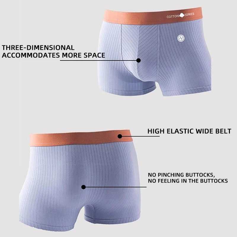 Mens 95% cotton boxing underwear sexy shorts character underwear mens underwear striped fresh fashion Plus size 2XL-5XL underwear X241207