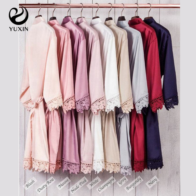 2025 Designer s new color fashion dressing gown bride bridesmaid matte thong robe lace robe
