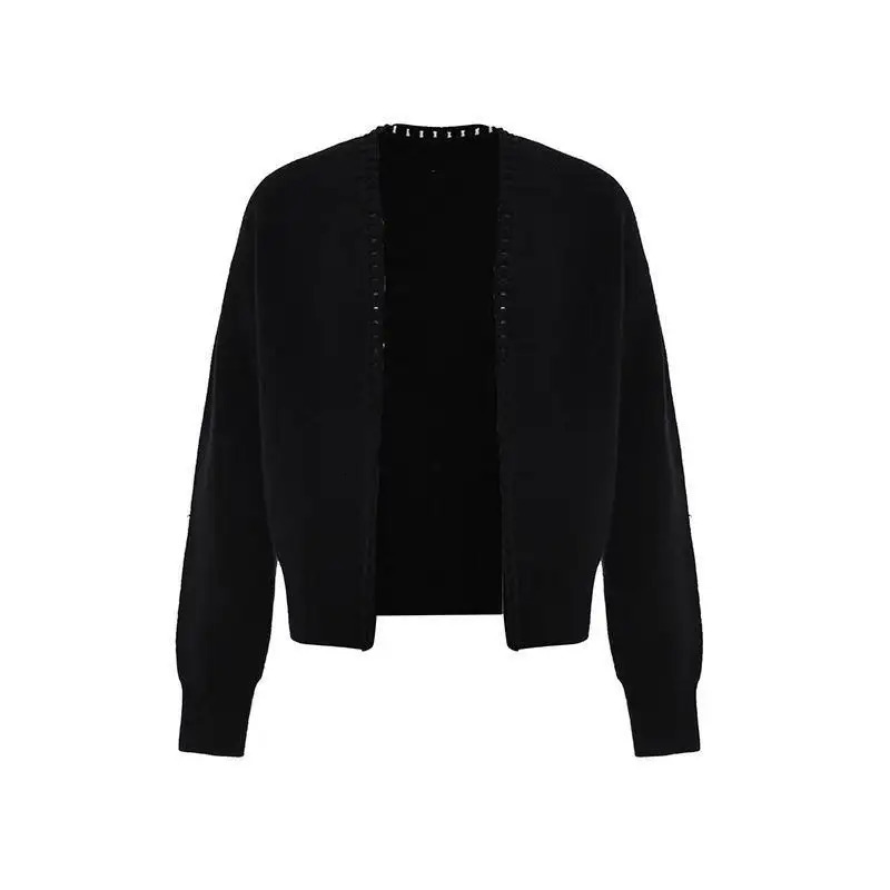 Vintage overweight mens cardigan with jacquard weaving handmade knitting top autumn wool knitting jacket 241205