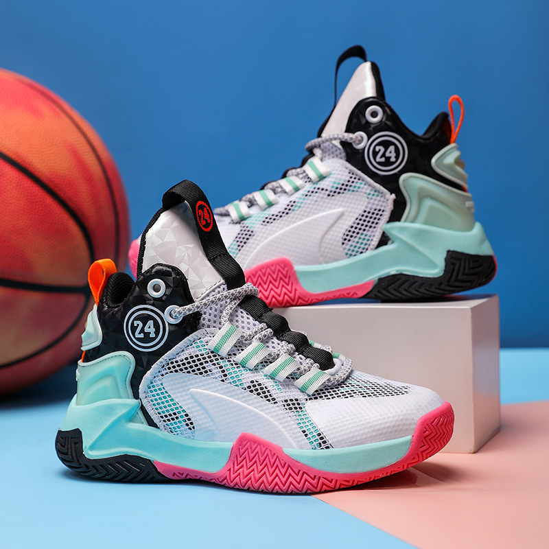 Athletic Outdoor Children Basketball Shoes for Boys Girls Kids Teenagers Non-slip Lace Up Littlesprouts Outdoor Training Sneakers Tennis Shoes Sizes 2
